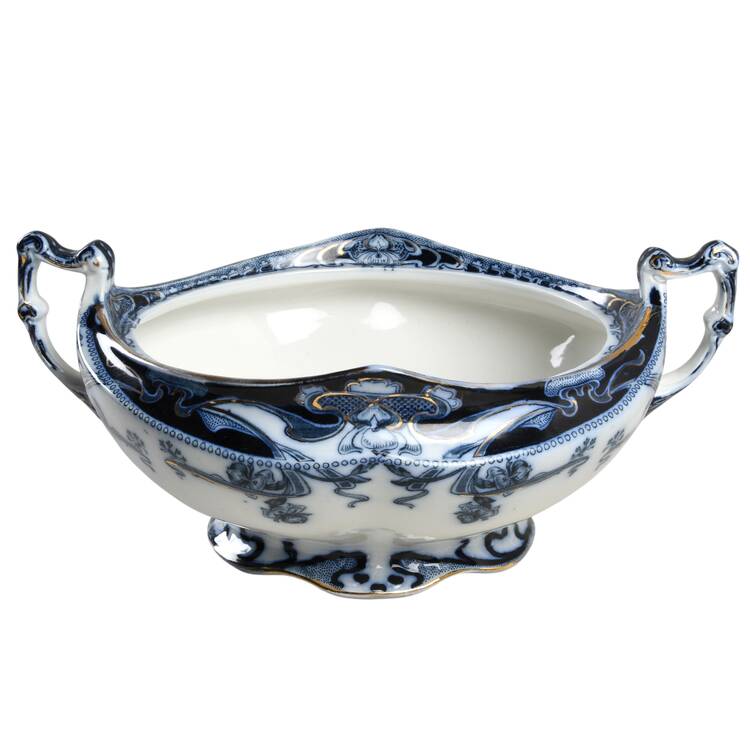 Iris Blue (Flow Blue) Tureen No Lid