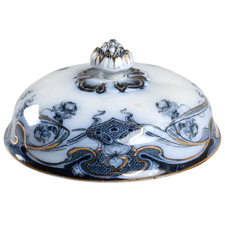 Iris Blue (Flow Blue) Lid for Round Butter