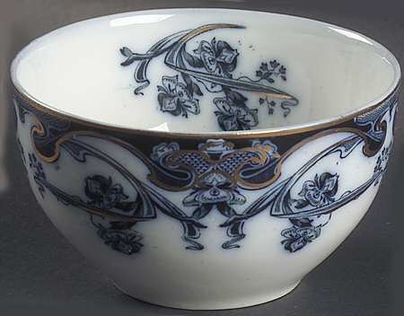 Iris Blue (Flow Blue) Cranberry Bowl