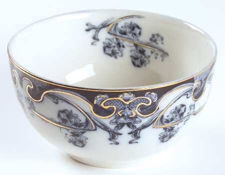 Iris Blue (Flow Blue) Cranberry Bowl