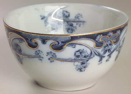 Iris Blue (Flow Blue) Cranberry Bowl