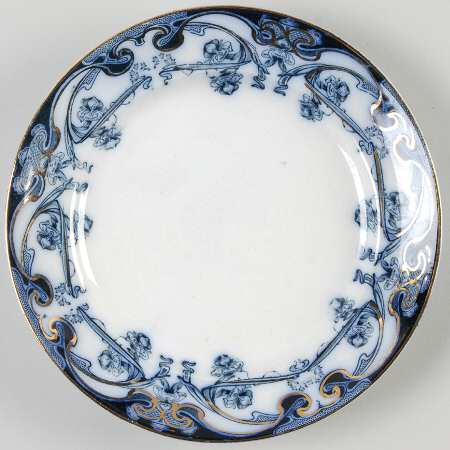 Iris Blue (Flow Blue) Dessert/Pie Plate