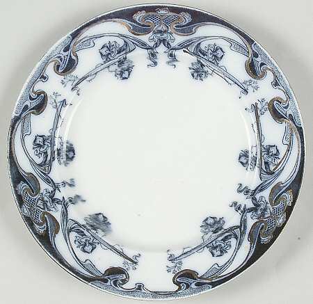 Iris Blue (Flow Blue) Bread & Butter Plate