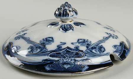 Iris Blue (Flow Blue) Lid for Tureen
