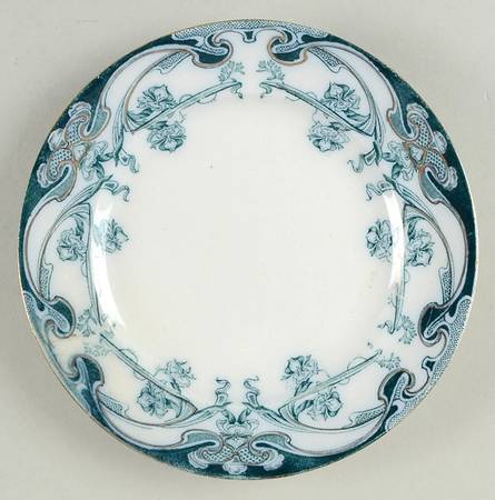 Iris Blue Green (Gold Accents) Bread & Butter Plate