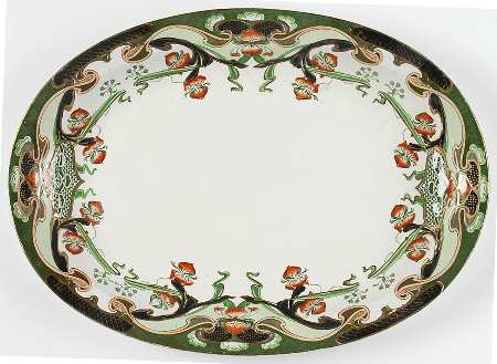 Iris Green Multicolor 16" Oval Serving Platter