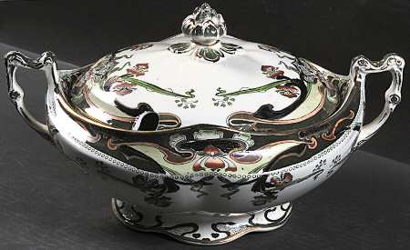 Iris Green Multicolor Tureen &  Lid