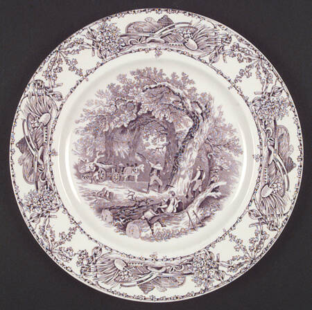 Rural Scenes Purple (Round) by Arthur J Wilkinson