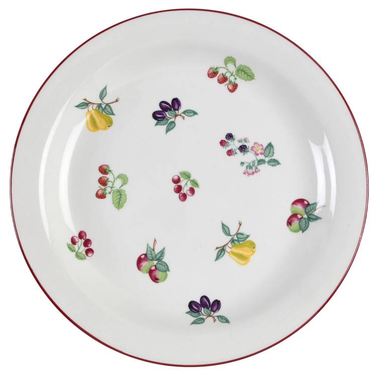 Summer Fruit (Burgundy Trim) Salad Plate