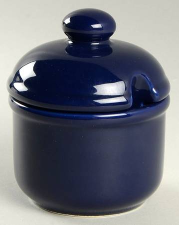 Solid Colours Cobalt Blue Sugar Bowl & Lid
