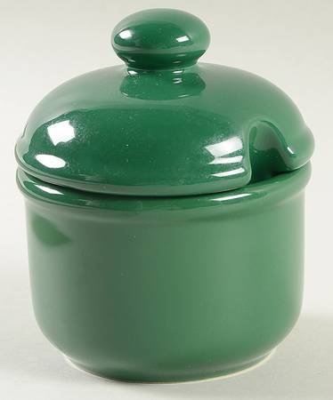 Solid Colours Hunter Green Sugar Bowl & Lid
