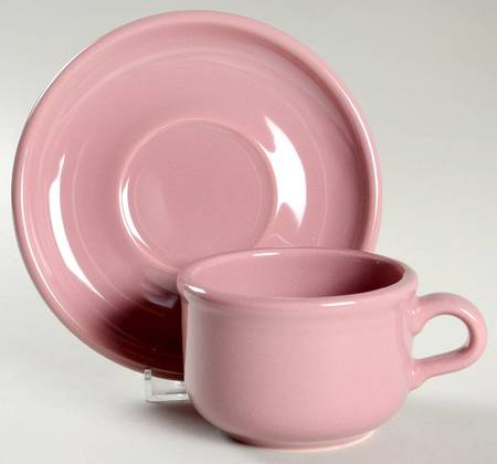 Solid Colours Old Rose Flat Cup & Saucer Set