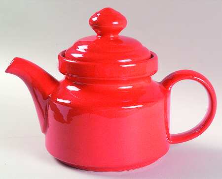 Solid Colours Red Teapot & Lid