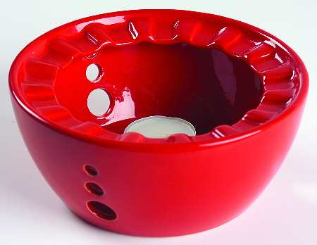 Solid Colours Red China Warmer Stand