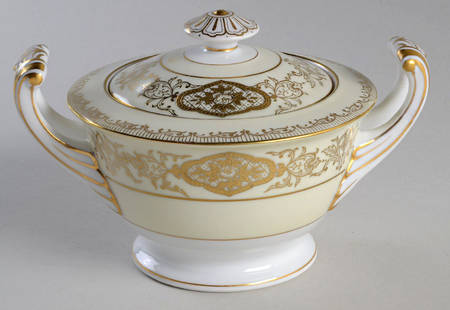2296 (Cream Band) Sugar Bowl & Lid
