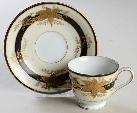 Golden Maple Footed Demitasse Cup & Saucer Set