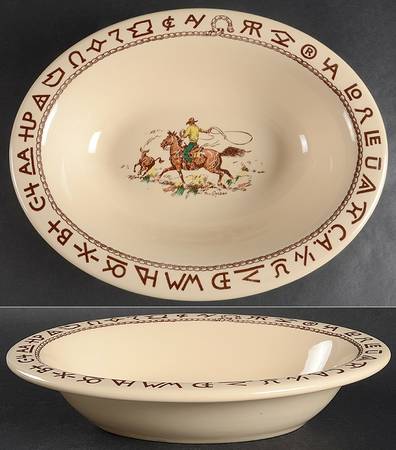 Rodeo 11" Oval Vegetable Bowl by Wallace (American)