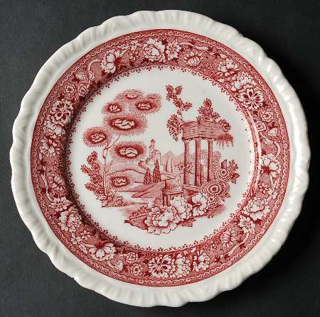 Tudor Rose Pink Dessert/Pie Plate by Warwick