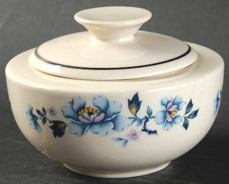 Blue Rose Sugar Bowl & Lid