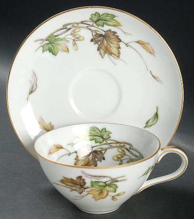 Autumn Flat Cup & Saucer Set