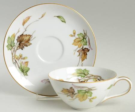 Autumn Flat Cup & Saucer Set