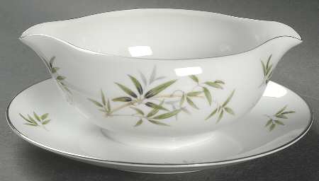 Bamboo Gravy Boat with Attached Underplate