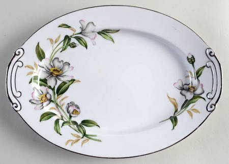 Camellia (6022, Rim Shape) 12" Oval Serving Platter