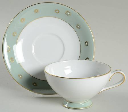 Celadon Footed Cup & Saucer Set
