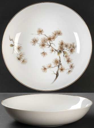 Golden Pine 9" Round Vegetable Bowl