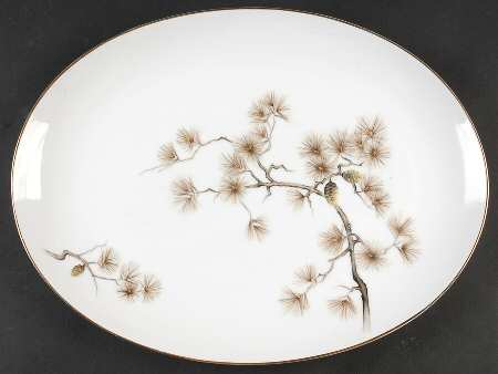 Golden Pine 14" Oval Serving Platter