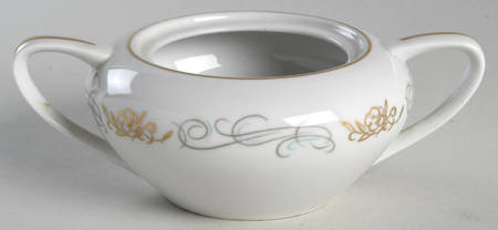 Golden Scroll Sugar Bowl No Lid