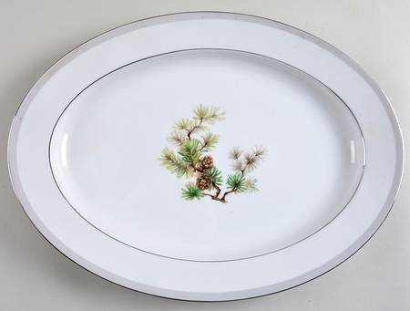 Midnight Pine 16" Oval Serving Platter