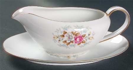 Petit Point Gravy Boat & Underplate/Relish