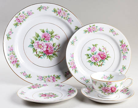 Pink Peony 5 Piece Place Setting