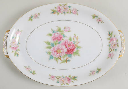 Pink Peony 12" Oval Serving Platter