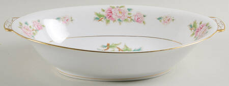 Pink Peony 10" Oval Vegetable Bowl by Wentworth
