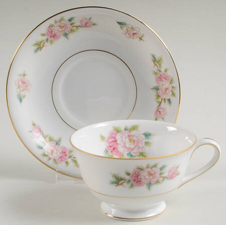 Pink Peony Footed Cup & Saucer Set