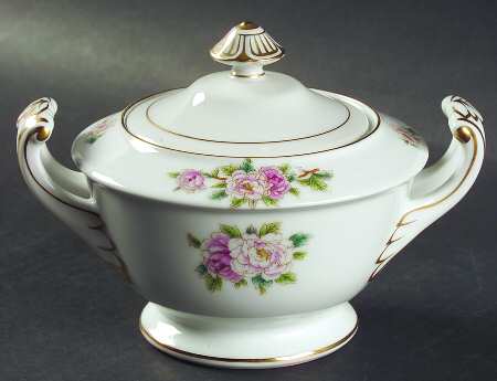 Pink Peony Sugar Bowl & Lid