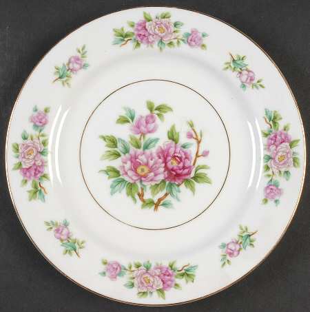 Pink Peony Salad Plate