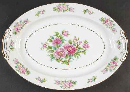 Pink Peony 16" Oval Serving Platter