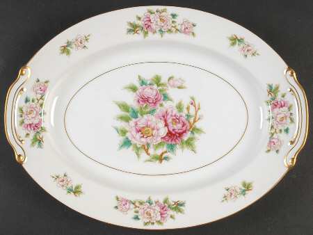 Pink Peony 12" Oval Serving Platter