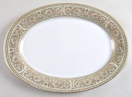 Regency Green (Imperial Wentworth Backstamp) 16" Oval Serving Platter