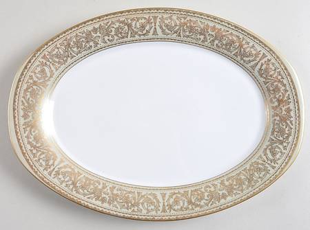 Regency Green (Imperial Wentworth Backstamp) 12" Oval Serving Platter