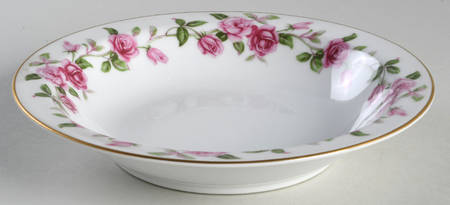 Red Rose Rim Soup Bowl