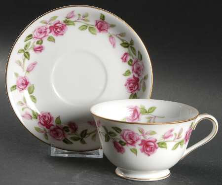 Red Rose Footed Cup & Saucer Set