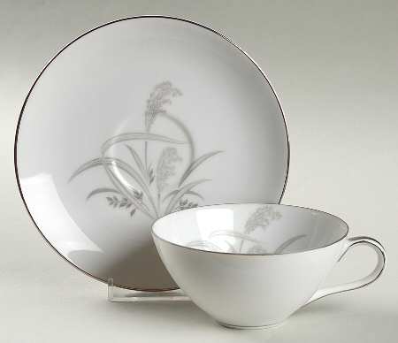 Silver Wheat Flat Cup & Saucer Set