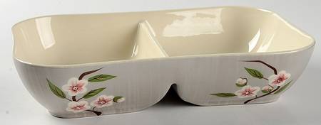 Birchwood Gray 10" Oval Divided Vegetable Bowl