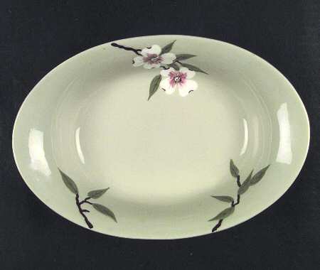 Brentwood Celadon 10" Oval Vegetable Bowl by Weil Ware