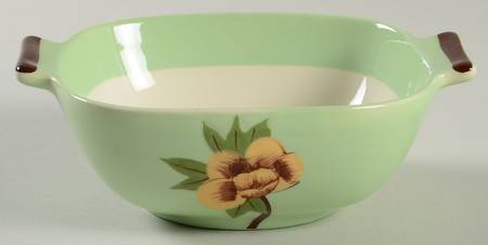 Rose Green Lugged Cereal Bowl by Weil Ware
