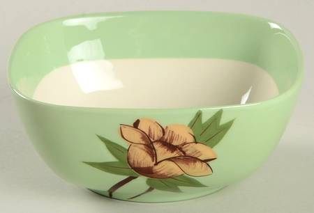 Rose Green Fruit/Dessert (Sauce) Bowl by Weil Ware